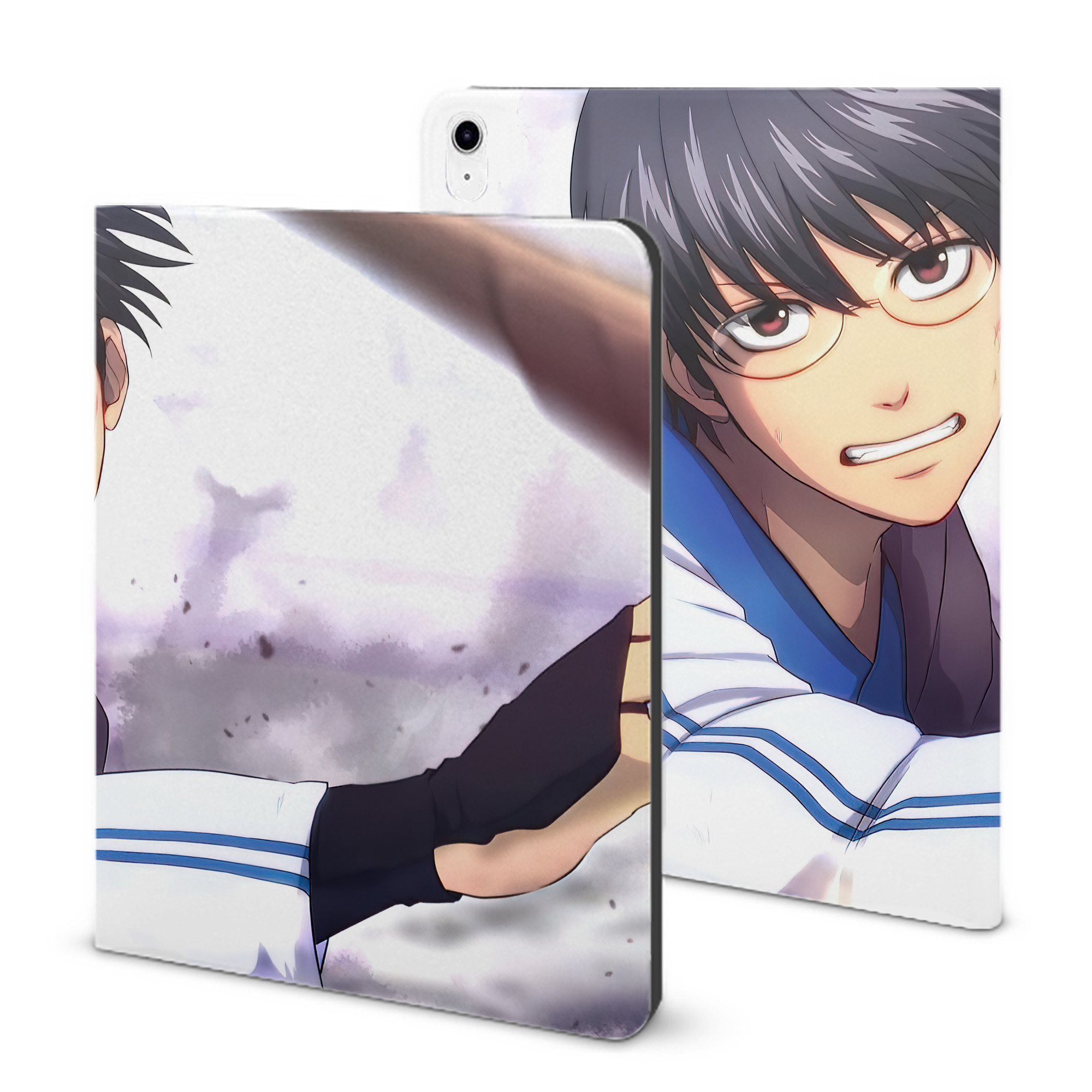 （画像用） ぎんたま 坂田銀時（さかたぎんとき） 神楽 志村新八（しむら しんぱち） GINTAMA Sakata Gintoki Kagura Shimura Shinpachi IPad ケース ブック型 PUレザー TPU 耐衝撃 軽量 薄型 ペン収納なし 全面保護 IPad 各モデル対応